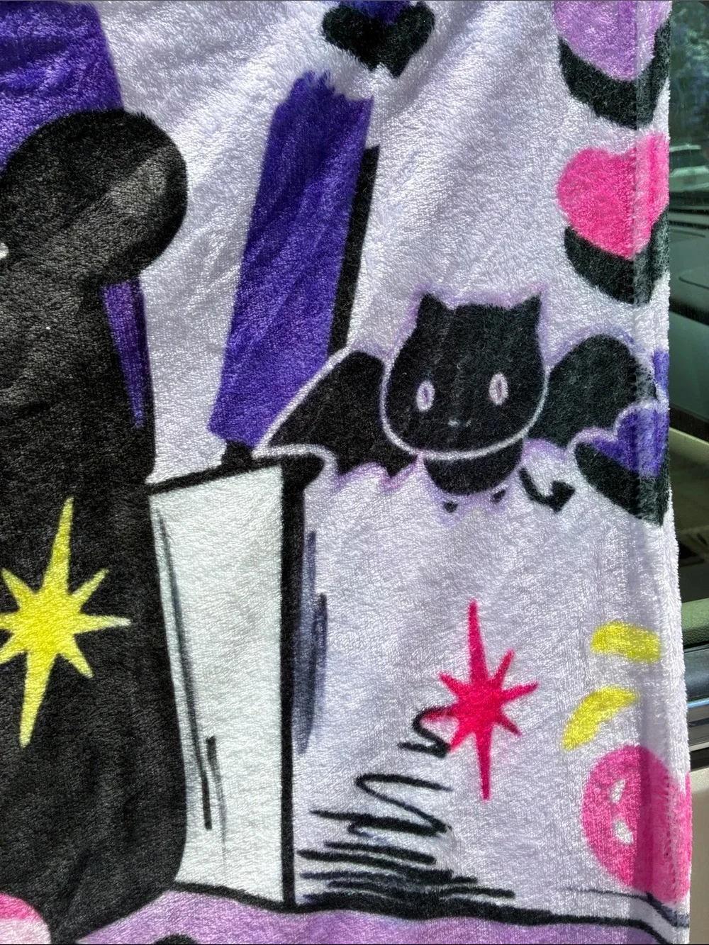 Sanrio Kuromi Graphic Plush Blanket Throw Purple Hello Kitty Anime 54” x 49”